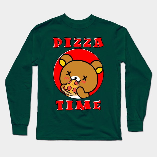 Relaxed Bear Pizza Time Long Sleeve T-Shirt by lilmousepunk